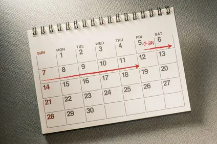 1週間を刻んだカレンダー